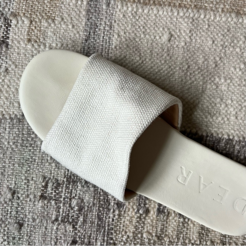 Dear Frances White Slide Sandals